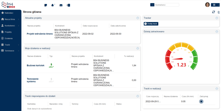 time tracker w bs4 core - aplikacja do mierzenia czasu pracy